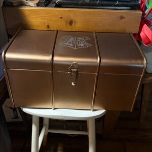 Pottery Barn Harry Potter Gold Tone Metal Trunk